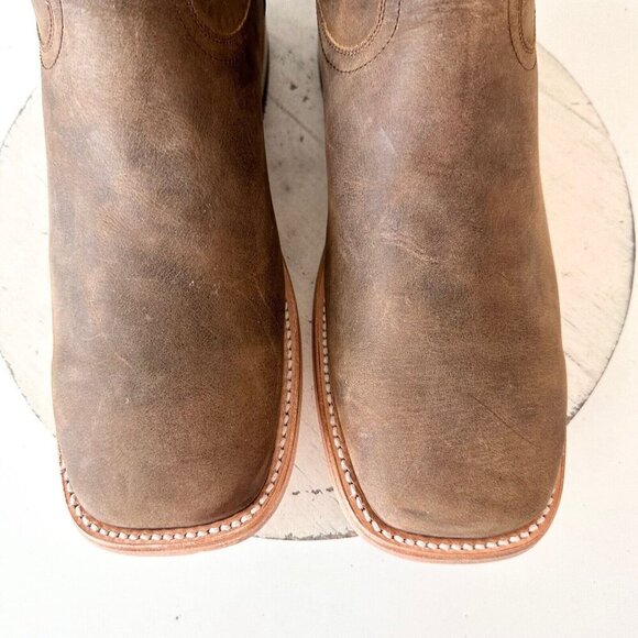 NEW Lane Capitan Mens Cowboy Boots 9D Brown Leather Soles Square Toe Western - Picture 7 of 13